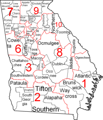 Georgia Judicial Circuits and Districts Map