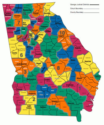 Georgia Judicial District Map (Color)